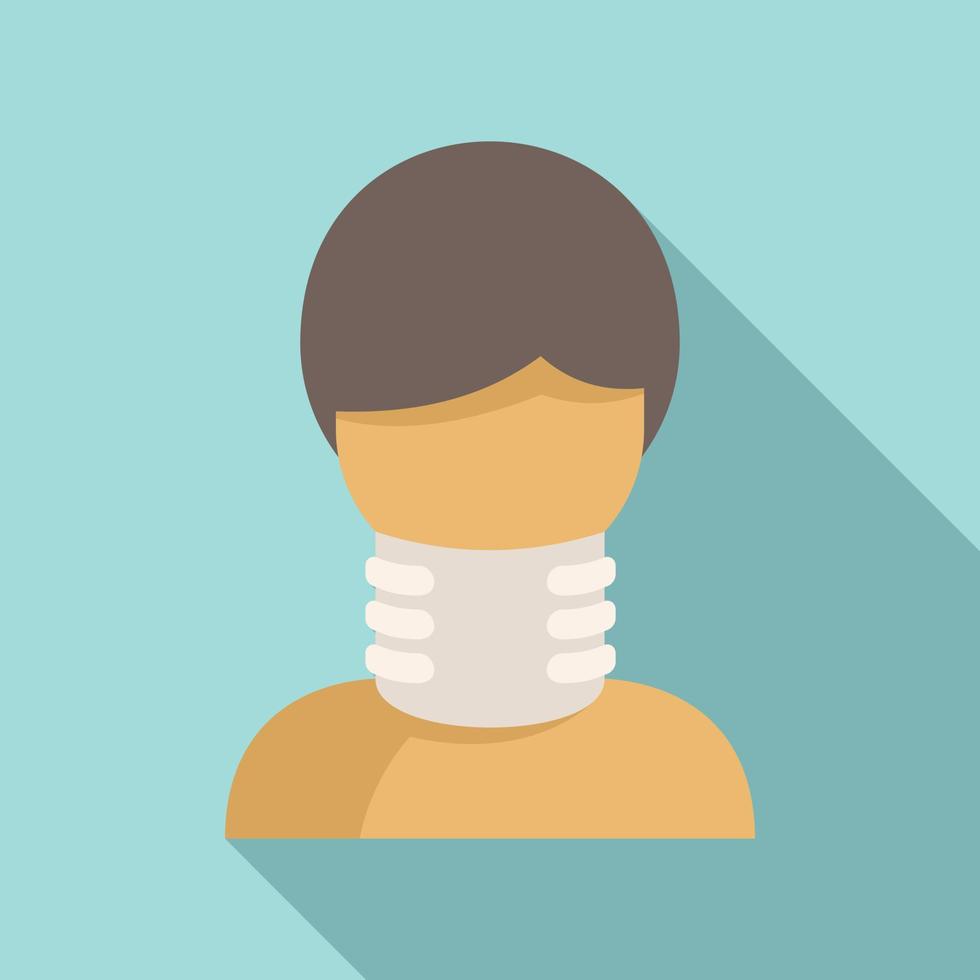 Neck bandage icon flat vector. Accident fracture vector