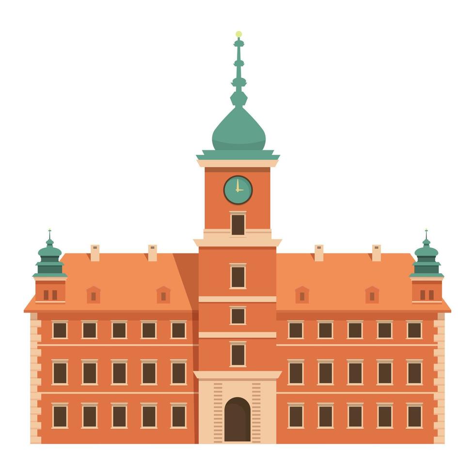 Old polish building icon cartoon vector. Poland tourism vector