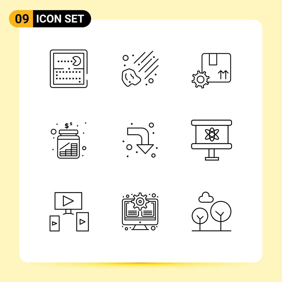 9 Thematic Vector Outlines and Editable Symbols of reload savings premium product money coins Editable Vector Design Elements