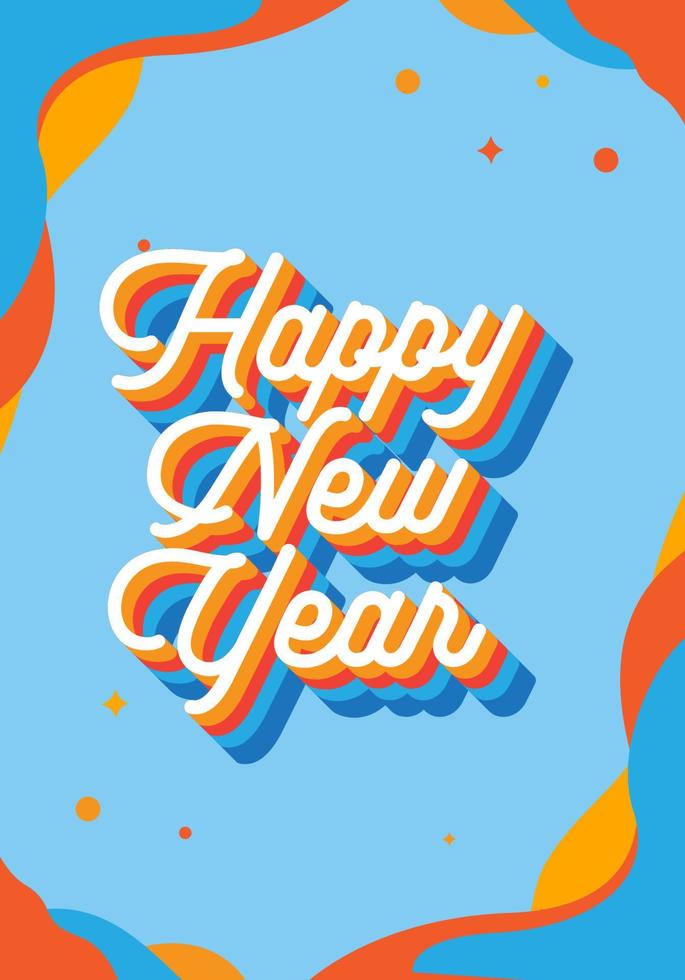 Happy New Year greeting cards templates. Vector illustrations for posters, banners, backgrounds or greeting cards