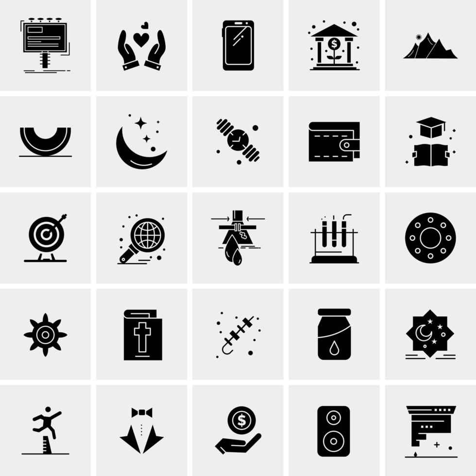 25 iconos de negocios universales vector ilustración de icono creativo para usar en proyectos relacionados con la web y dispositivos móviles