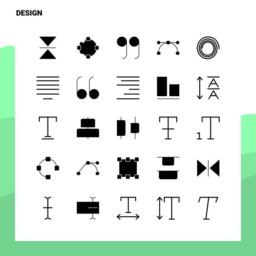 25 Design Icon set Solid Glyph Icon Vector Illustration Template For Web and Mobile Ideas for business company