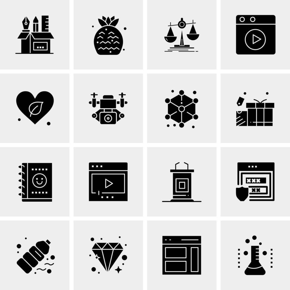 16 Universal Business Icons Vector Creative Icon Illustration to use in web and Mobile Related project