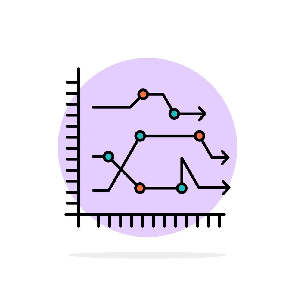 análisis negocio gráfico diagrama gráfico tendencias resumen círculo fondo plano color icono vector