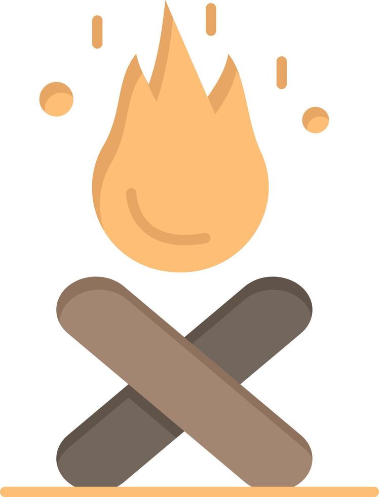 Bonfire Campfire Camping Fire  Flat Color Icon Vector icon banner Template