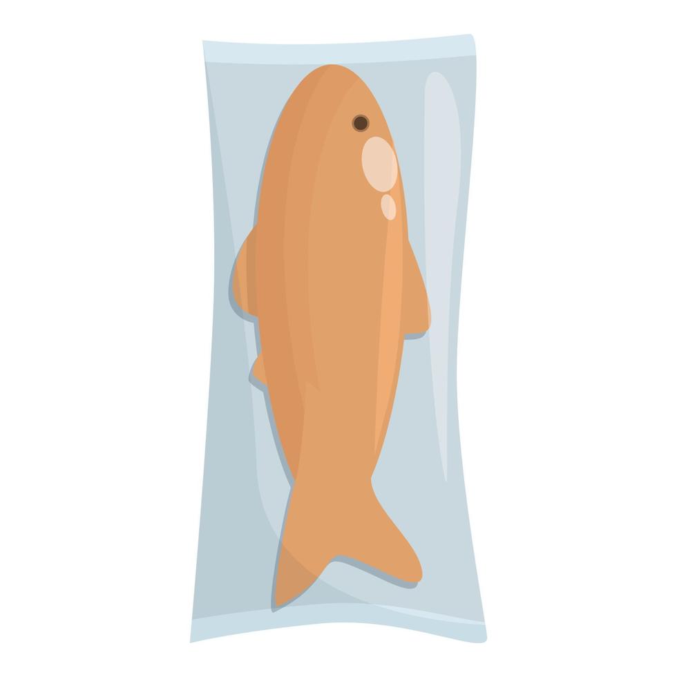 vector de dibujos animados de icono de paquete de pescado frito. paquete de alimentos