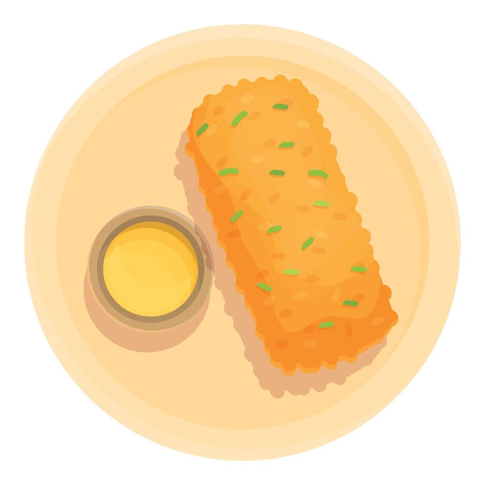 vector de dibujos animados de icono de croqueta de mostaza. plato frito