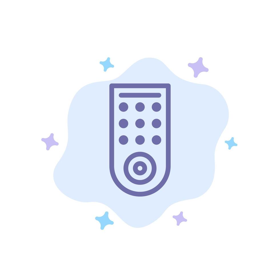 Control Remote TV Blue Icon on Abstract Cloud Background vector