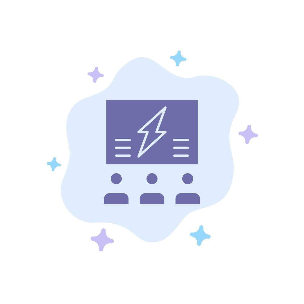 Brainstorming Group Idea Solution Team Think Thinking Blue Icon on Abstract Cloud Background vector