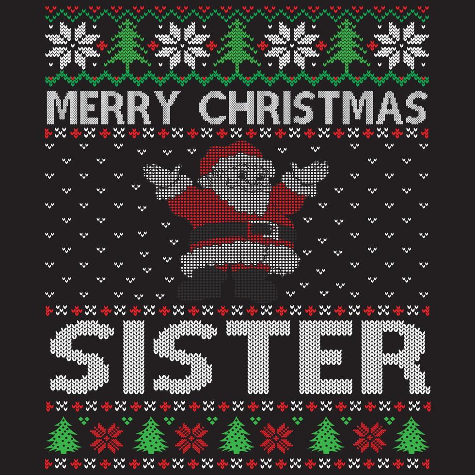 merry Christmas sister vector