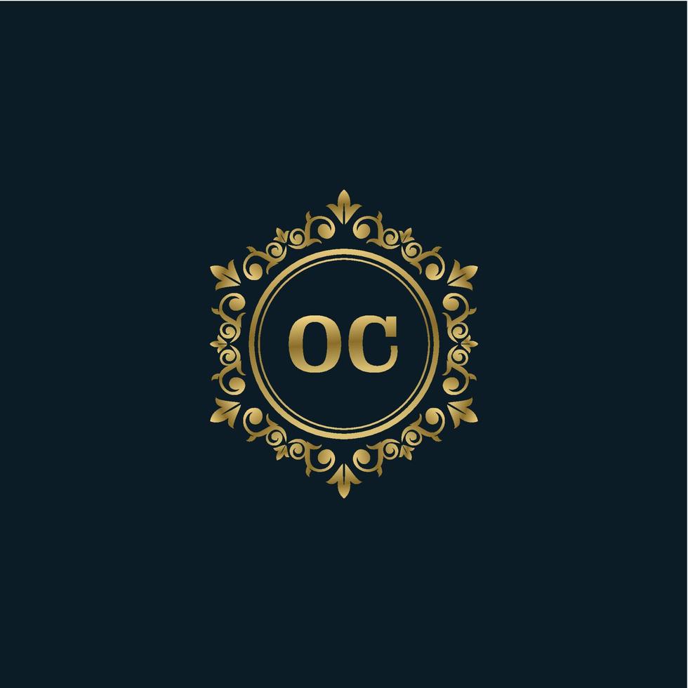 logotipo de letra oc con plantilla de oro de lujo. plantilla de vector de logotipo de elegancia.