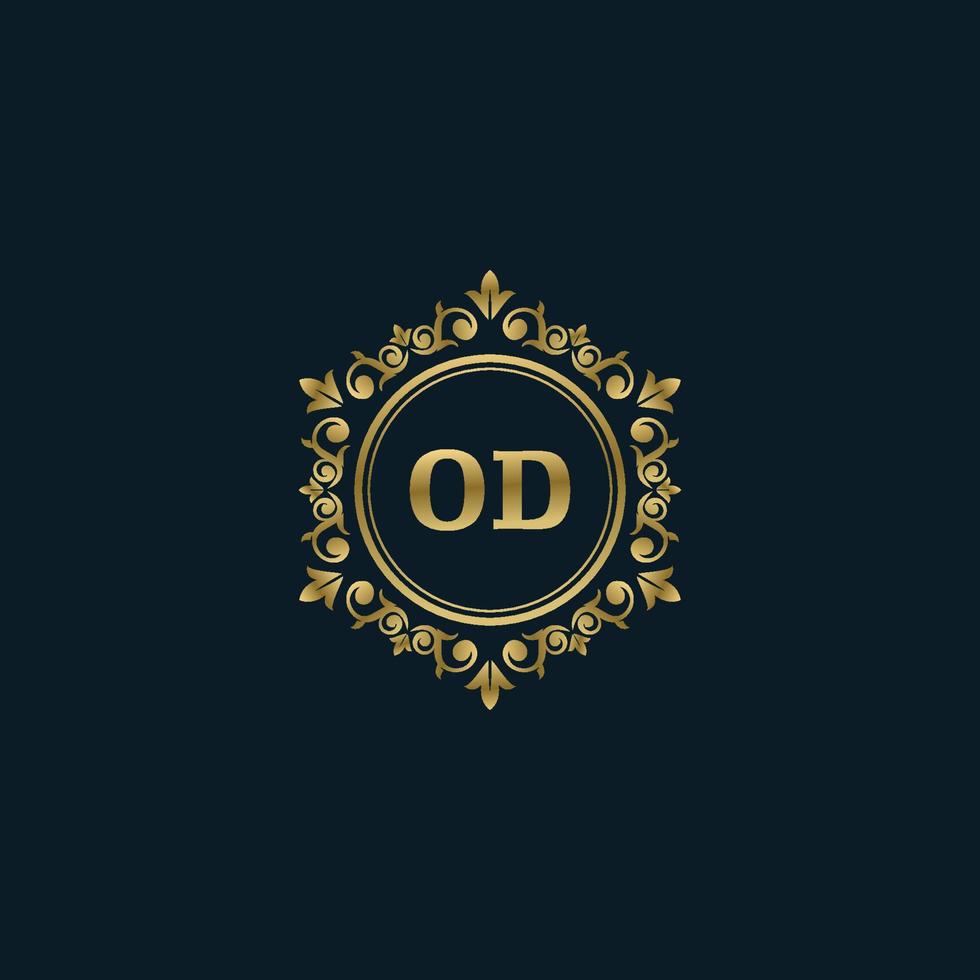 Letter OD logo with Luxury Gold template. Elegance logo vector template.