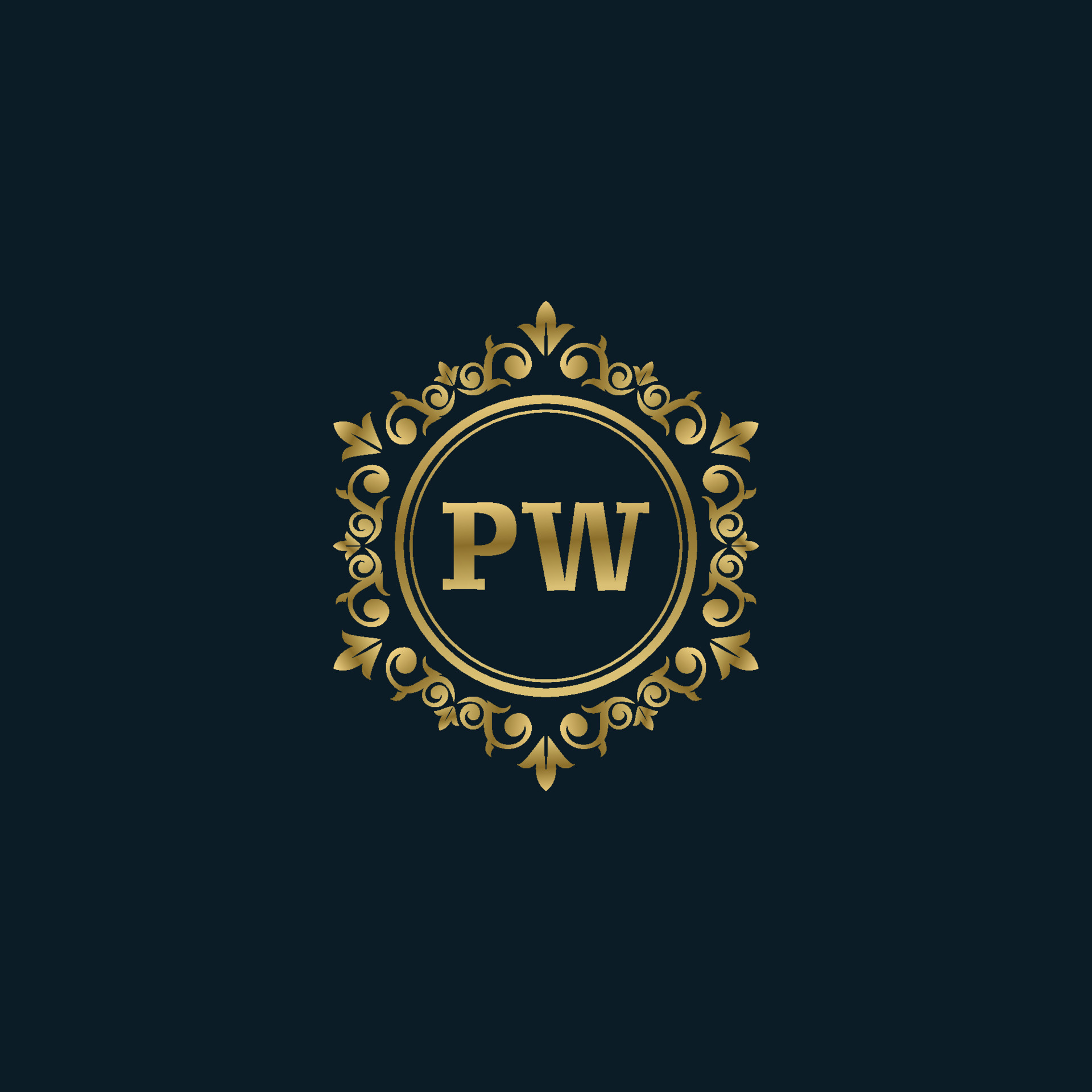 Letter PW Logo With Luxury Gold Template Elegance Logo Vector Template 