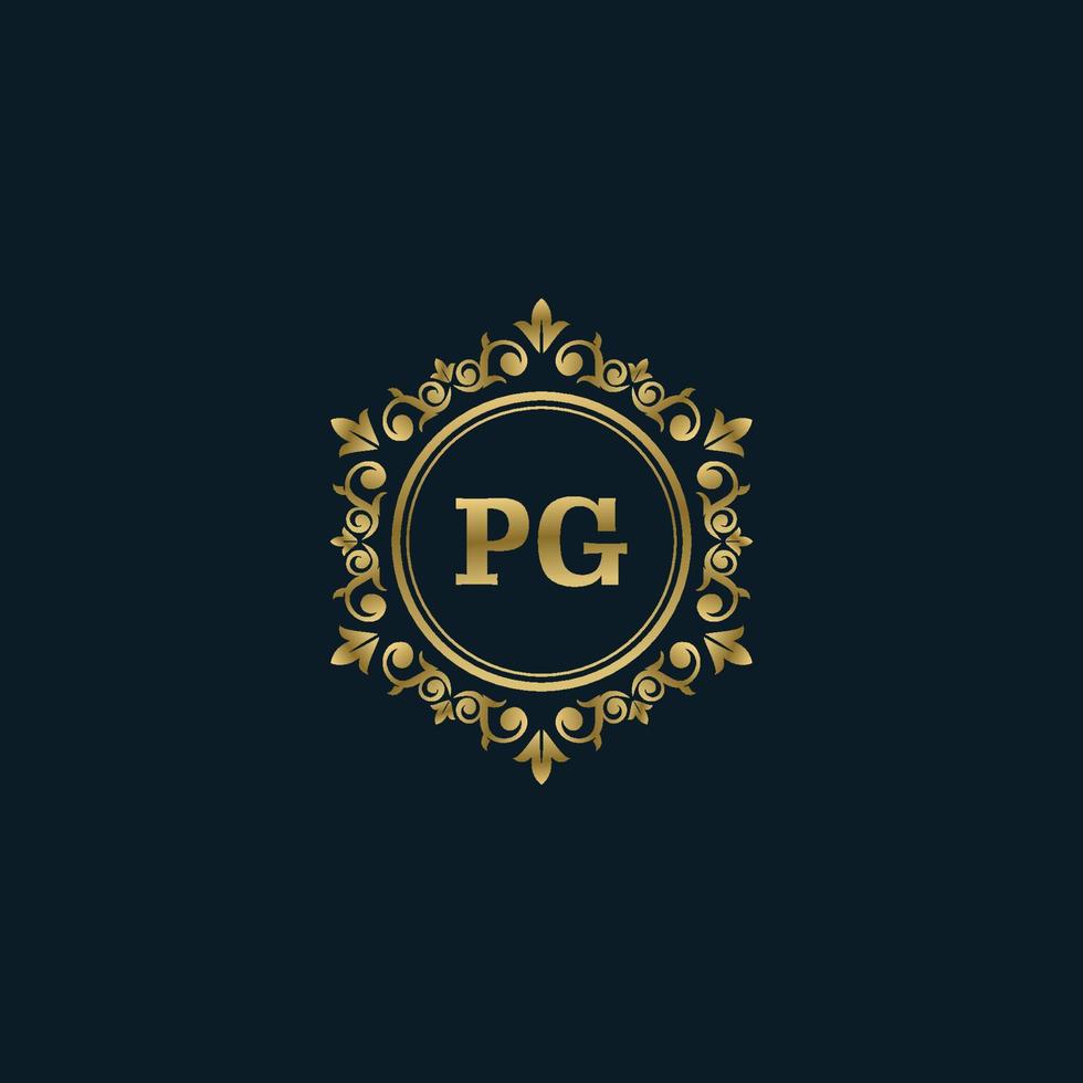 Letter PG logo with Luxury Gold template. Elegance logo vector template.