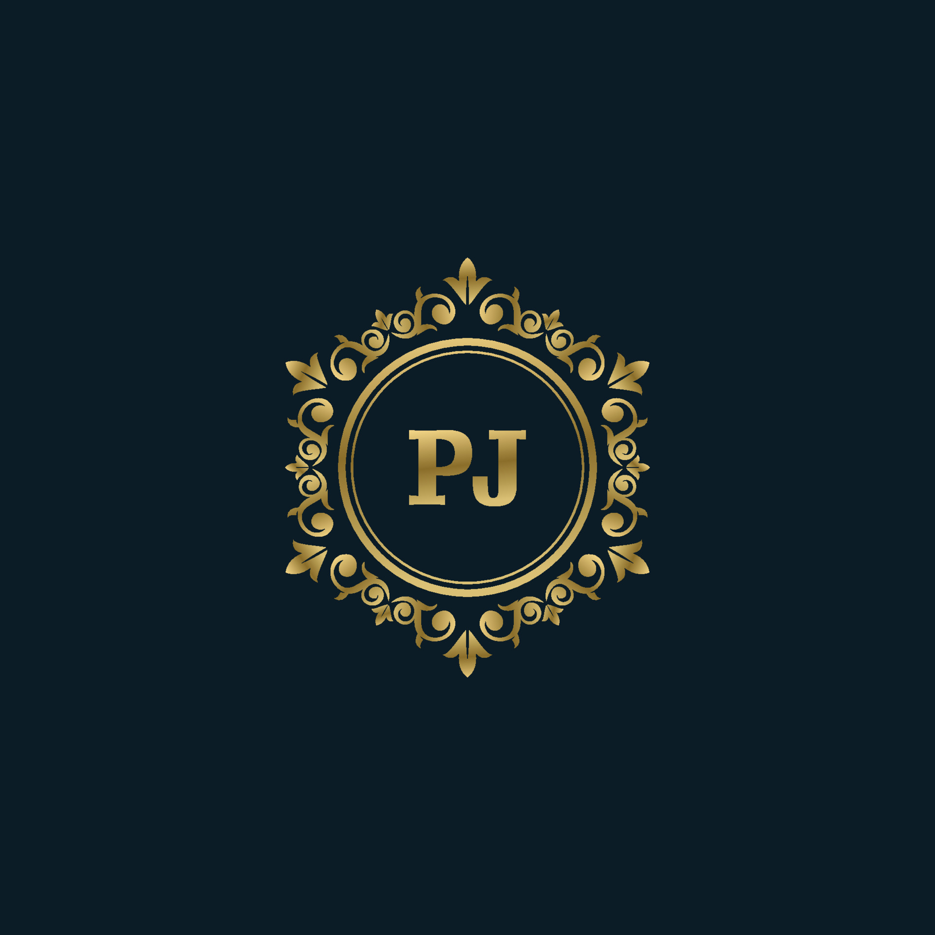Letter PJ logo with Luxury Gold template. Elegance logo vector template