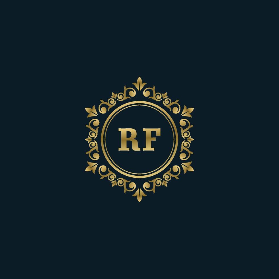 Letter RF logo with Luxury Gold template. Elegance logo vector template.