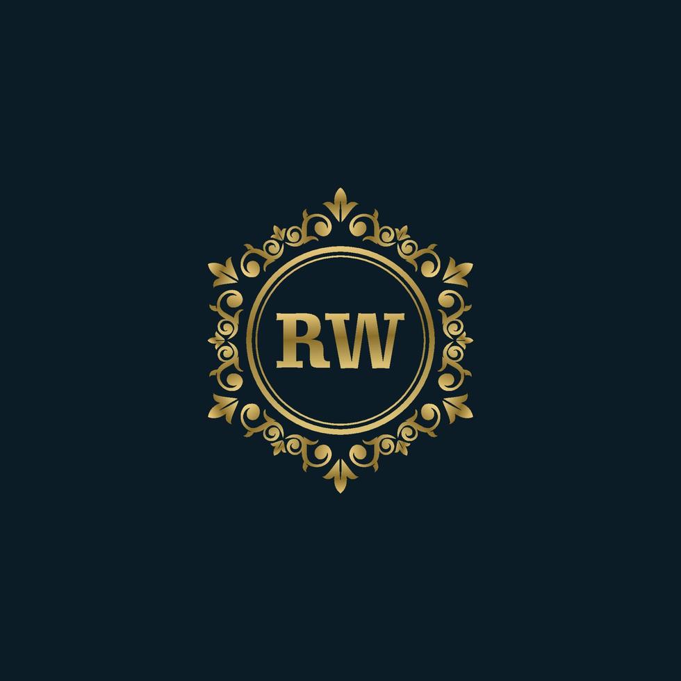 Letter RW logo with Luxury Gold template. Elegance logo vector template.