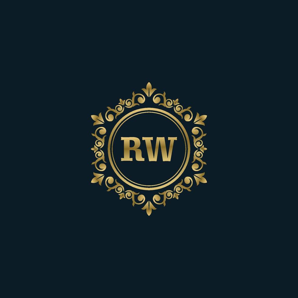 Letter RW logo with Luxury Gold template. Elegance logo vector template.