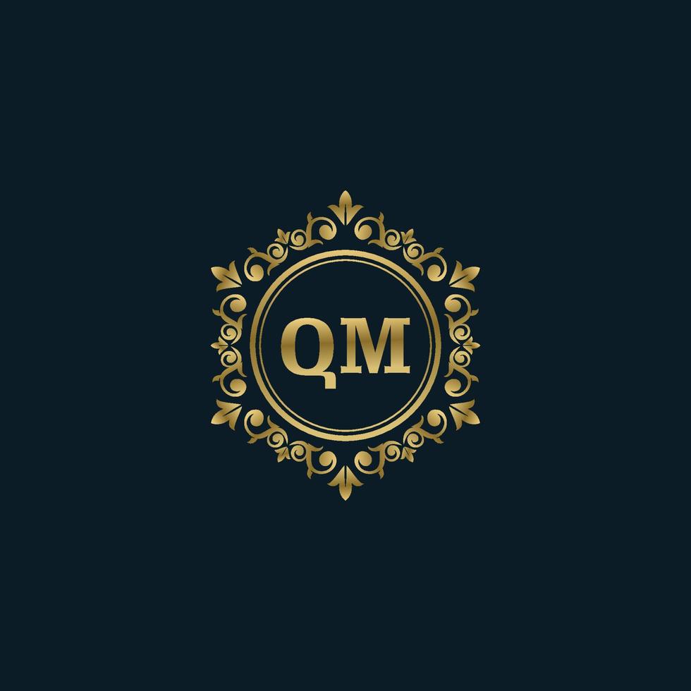 Letter QM logo with Luxury Gold template. Elegance logo vector template.