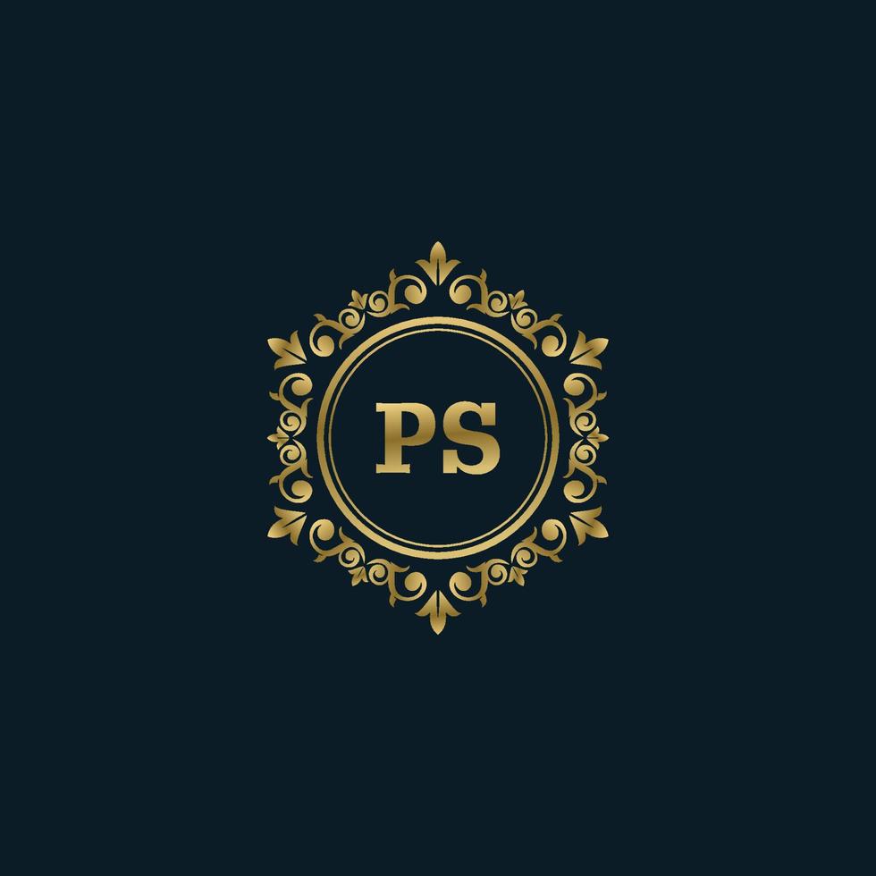 Letter PS logo with Luxury Gold template. Elegance logo vector template.