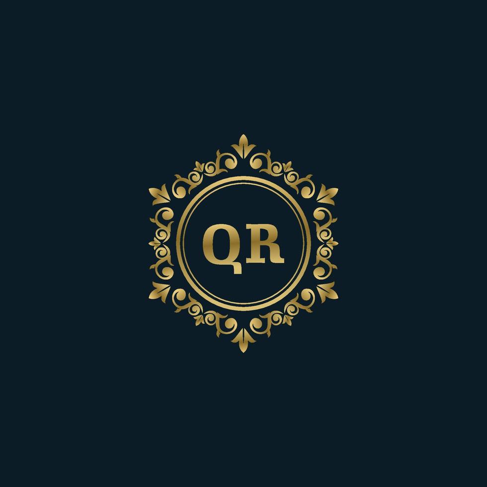 Letter QR logo with Luxury Gold template. Elegance logo vector template.