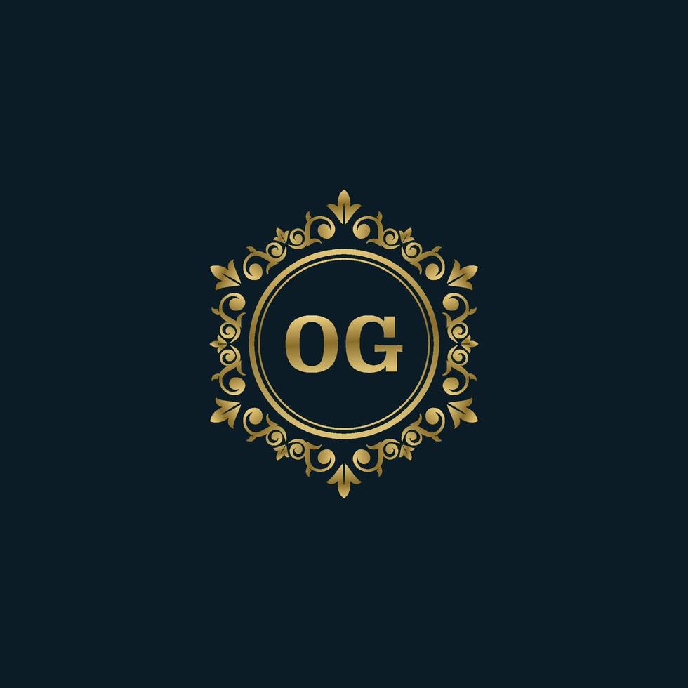 logotipo de letra og con plantilla de oro de lujo. plantilla de vector de logotipo de elegancia.
