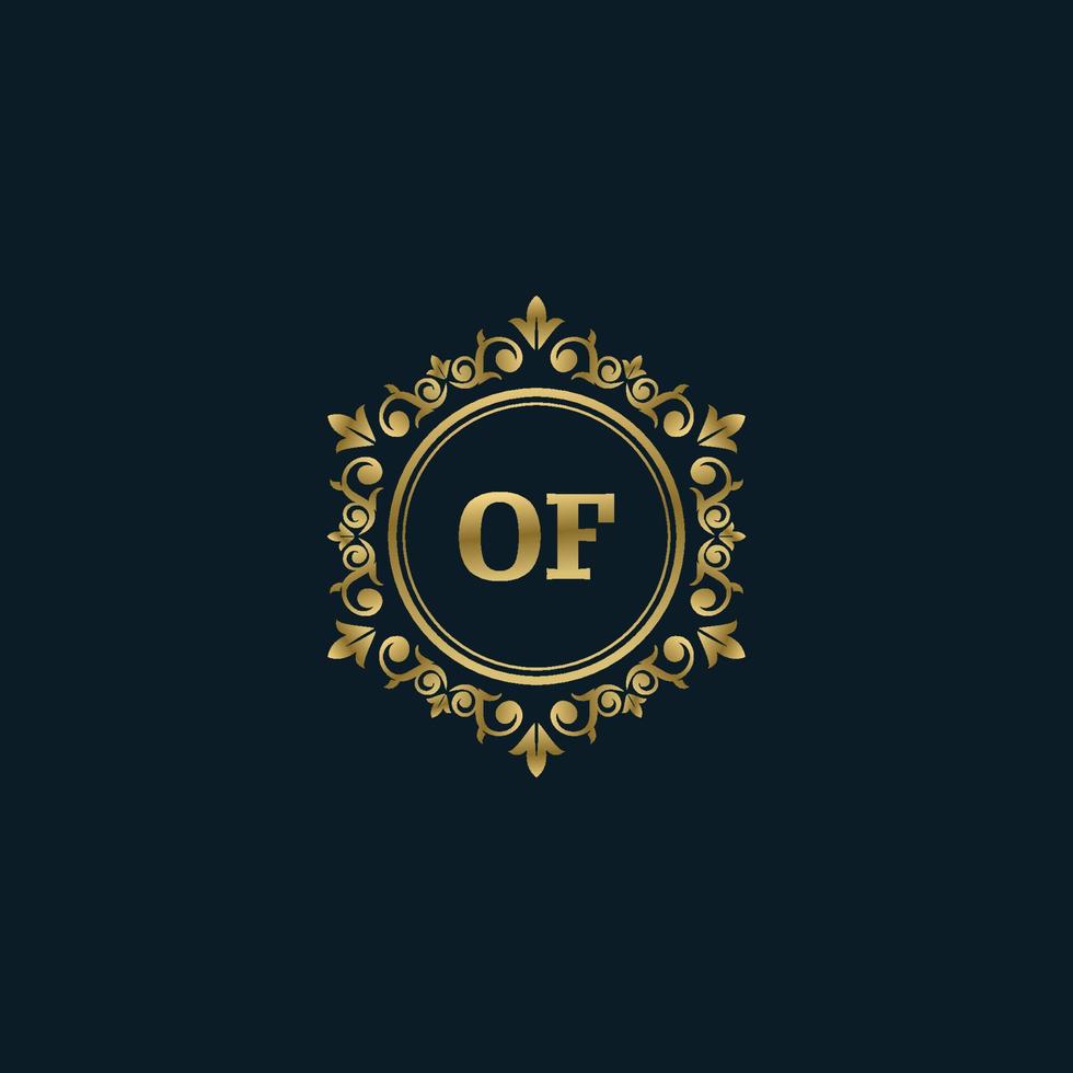 Letter OF logo with Luxury Gold template. Elegance logo vector template.