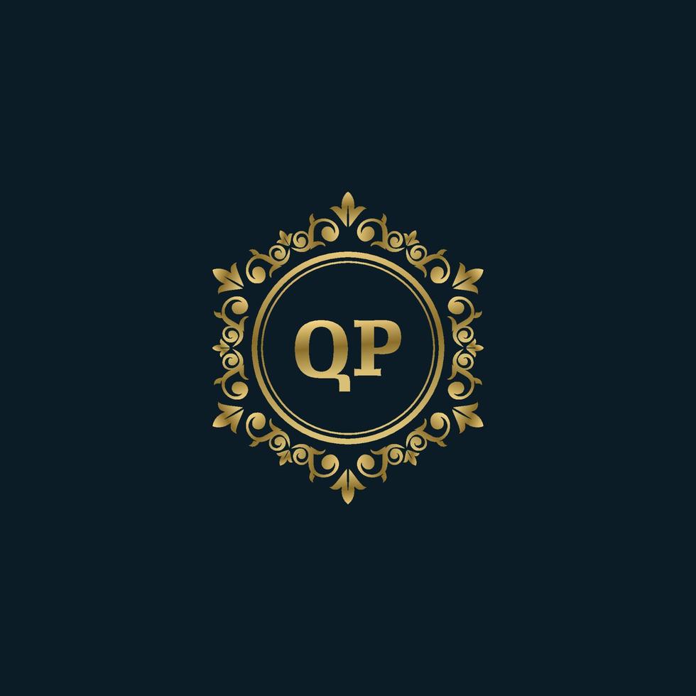 Letter QP logo with Luxury Gold template. Elegance logo vector template.