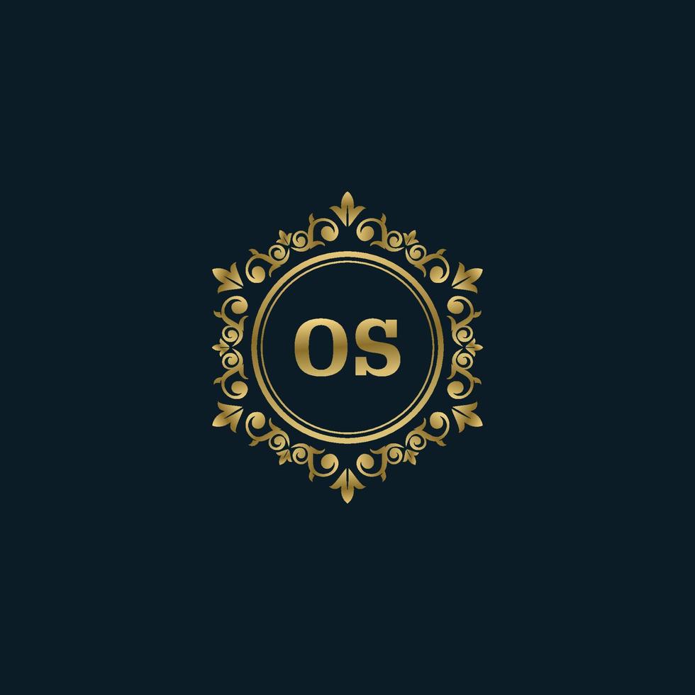 Letter OS logo with Luxury Gold template. Elegance logo vector template.