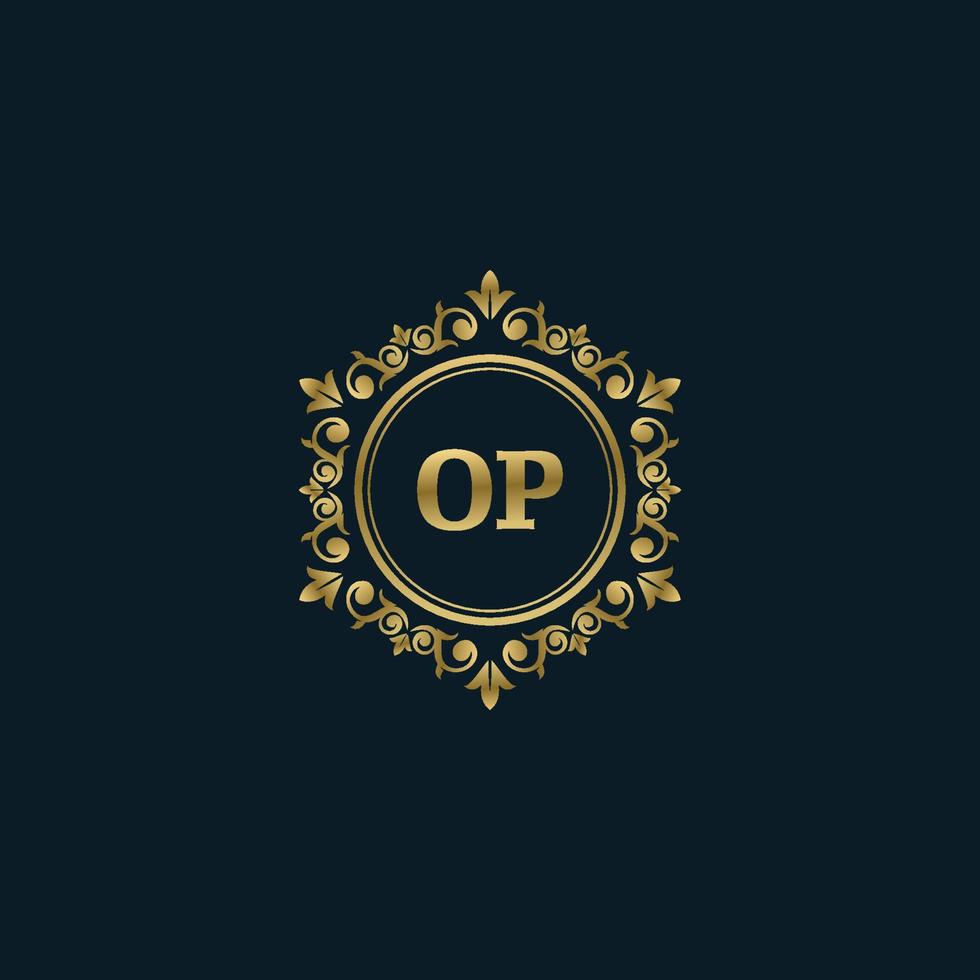 Letter OP logo with Luxury Gold template. Elegance logo vector template.