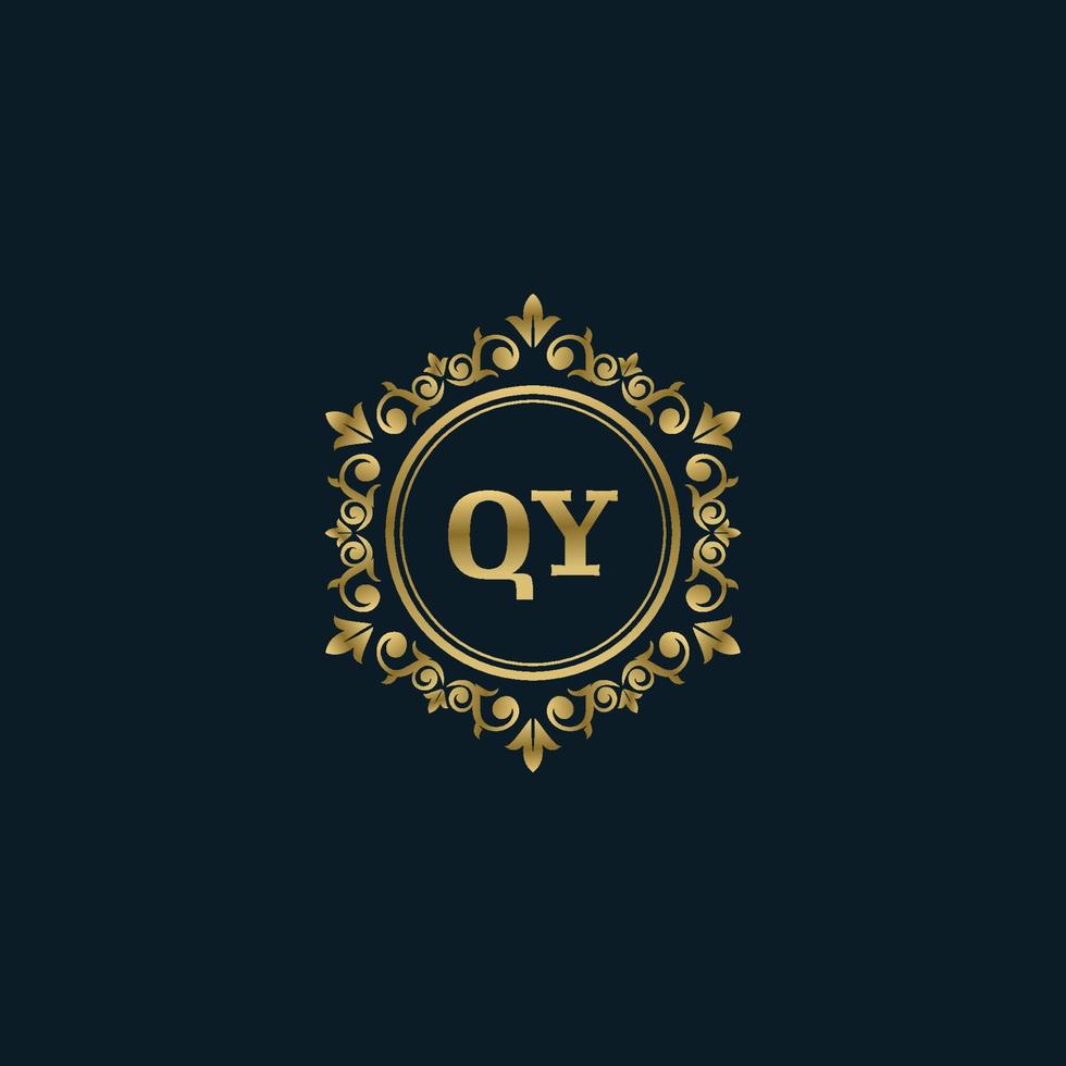 Letter QY logo with Luxury Gold template. Elegance logo vector template.