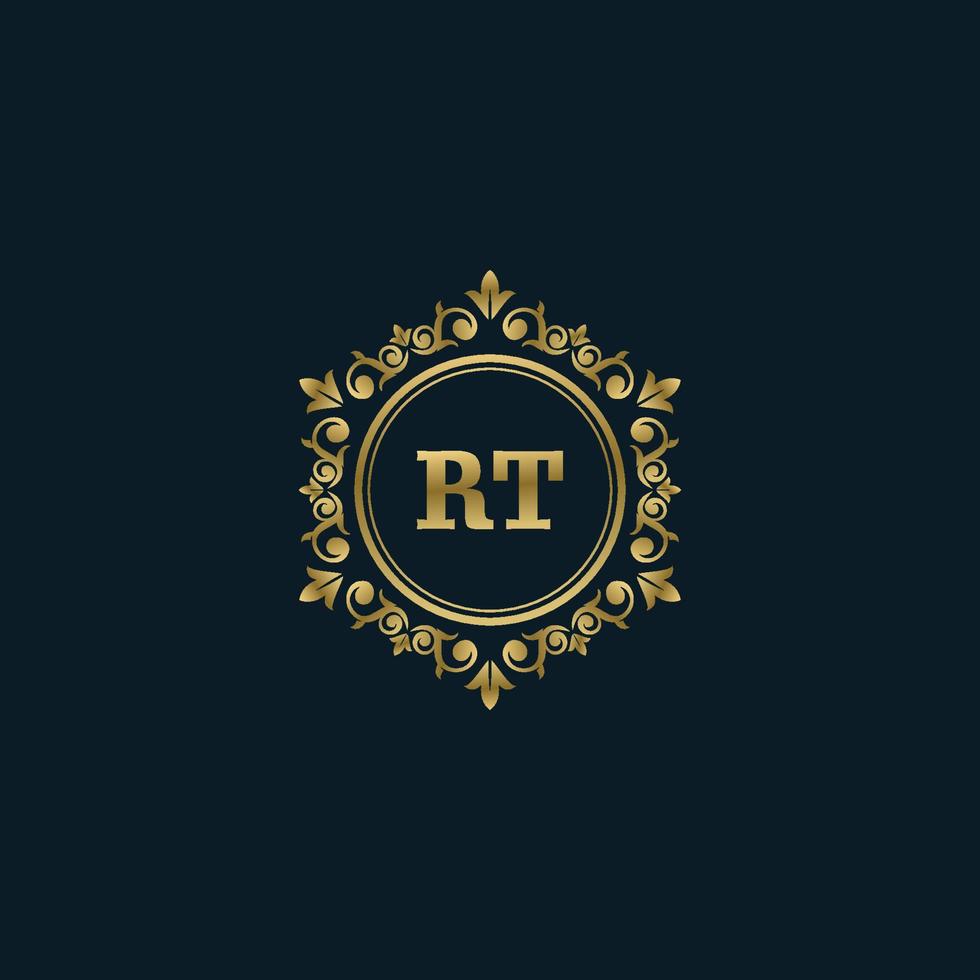 Letter RT logo with Luxury Gold template. Elegance logo vector template.