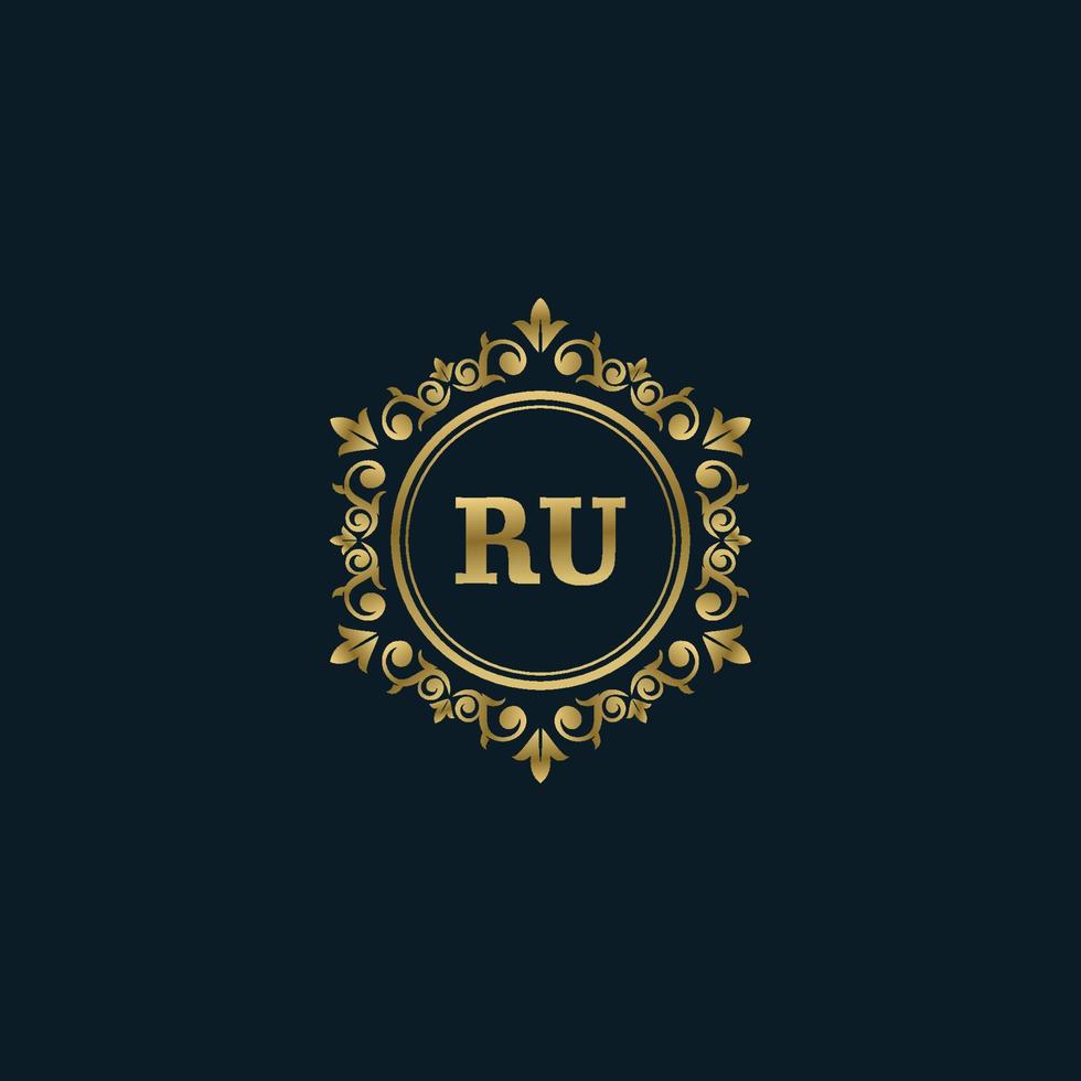 Letter RU logo with Luxury Gold template. Elegance logo vector template.