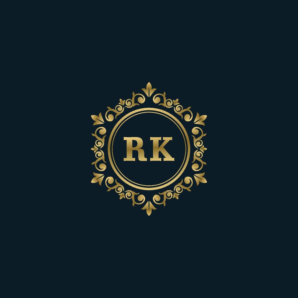 Letter RK logo with Luxury Gold template. Elegance logo vector template.