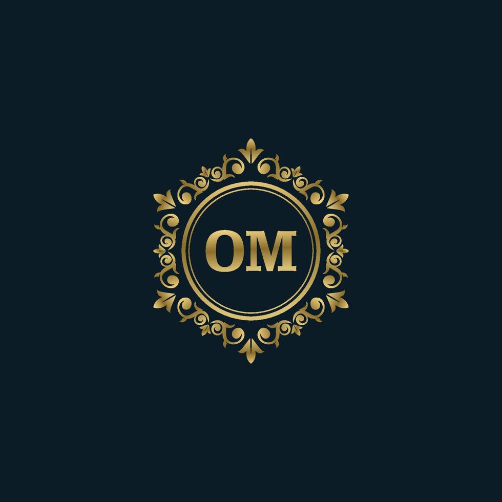 Letter OM logo with Luxury Gold template. Elegance logo vector template.
