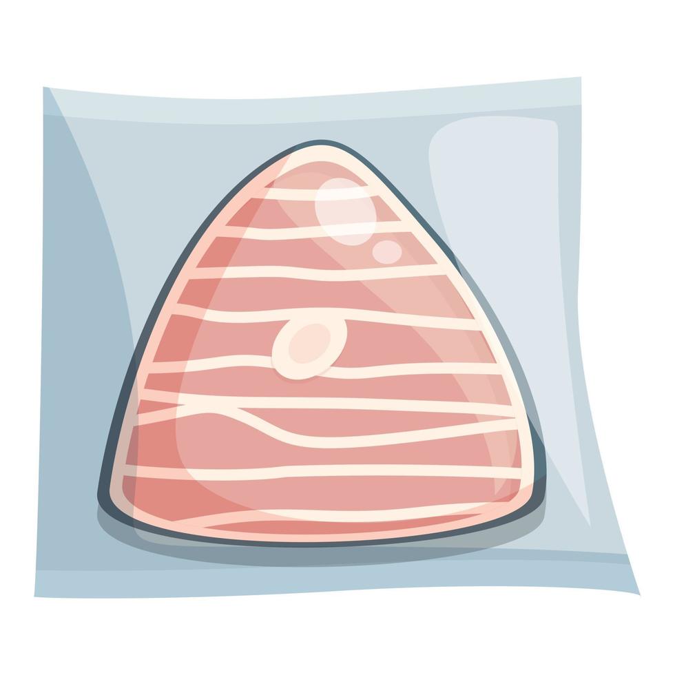 Raw fish icon cartoon vector. Plastic bag vector