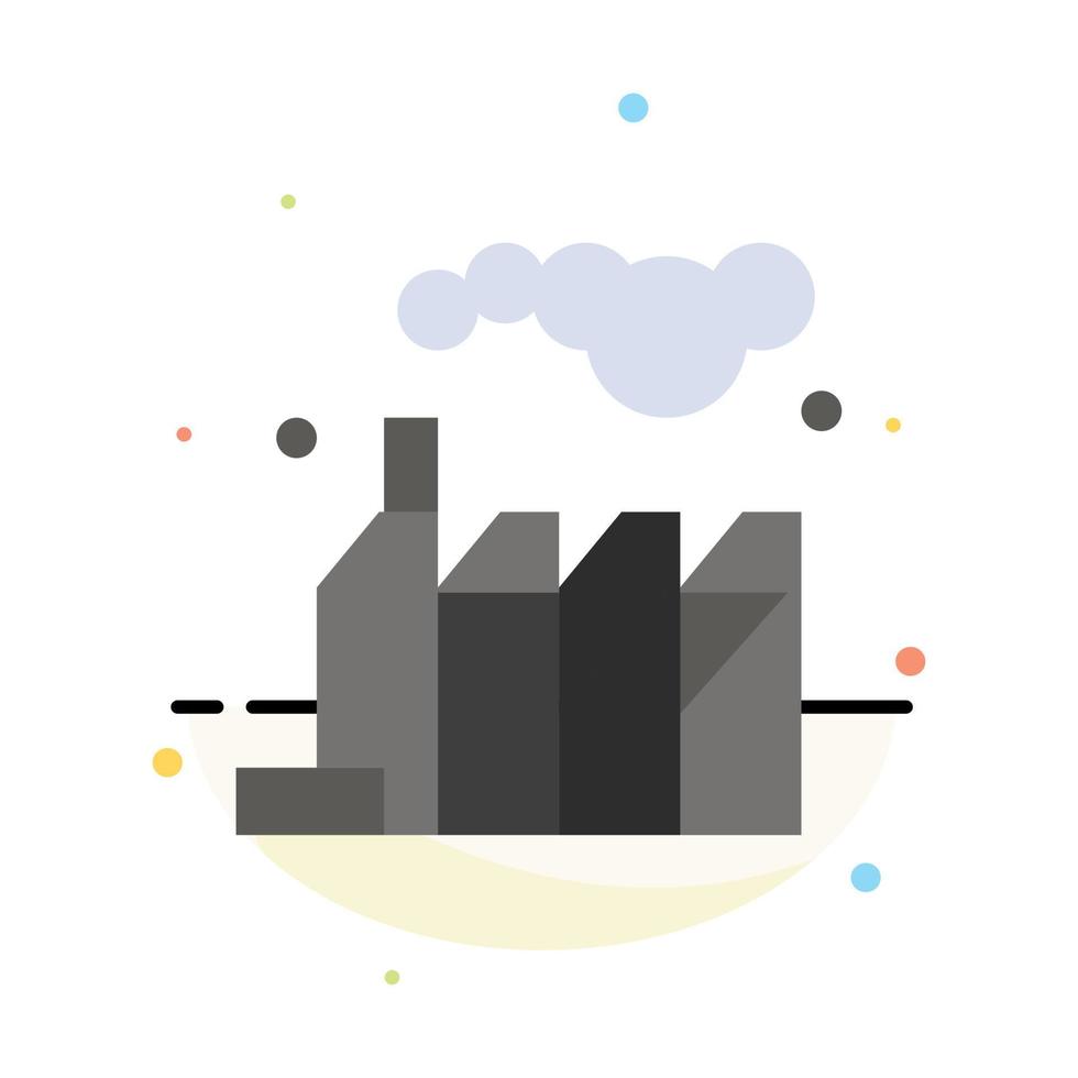 Energy Pollution Factory Abstract Flat Color Icon Template vector