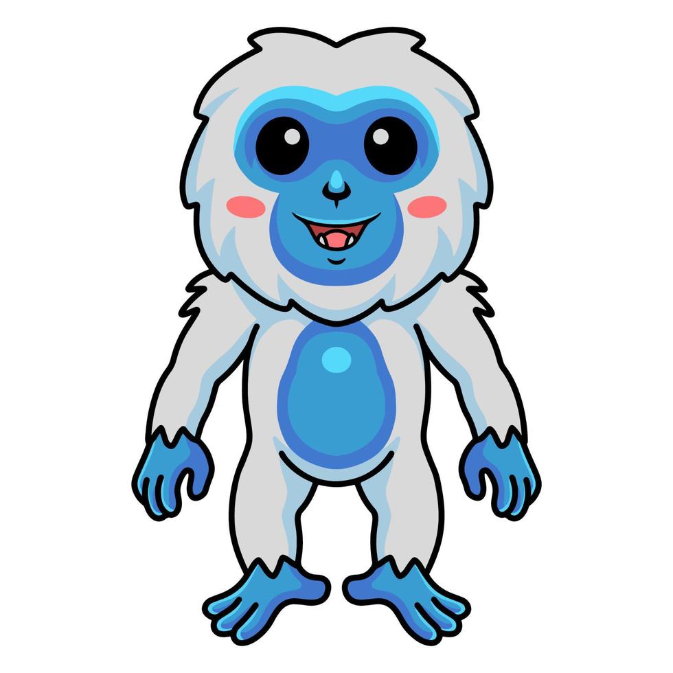 Cute little yeti cartoon standing vector