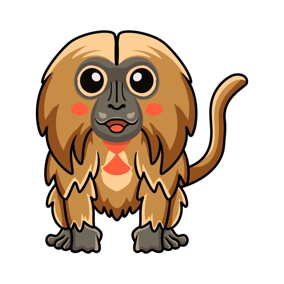 Cute little gelada monkey cartoon sitting vector