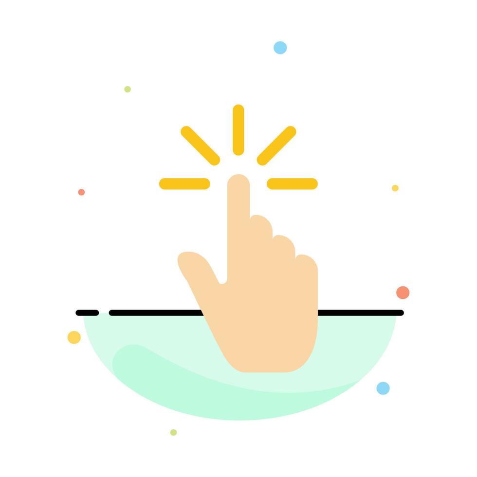 Click Finger Gesture Gestures Hand Tap Abstract Flat Color Icon Template vector
