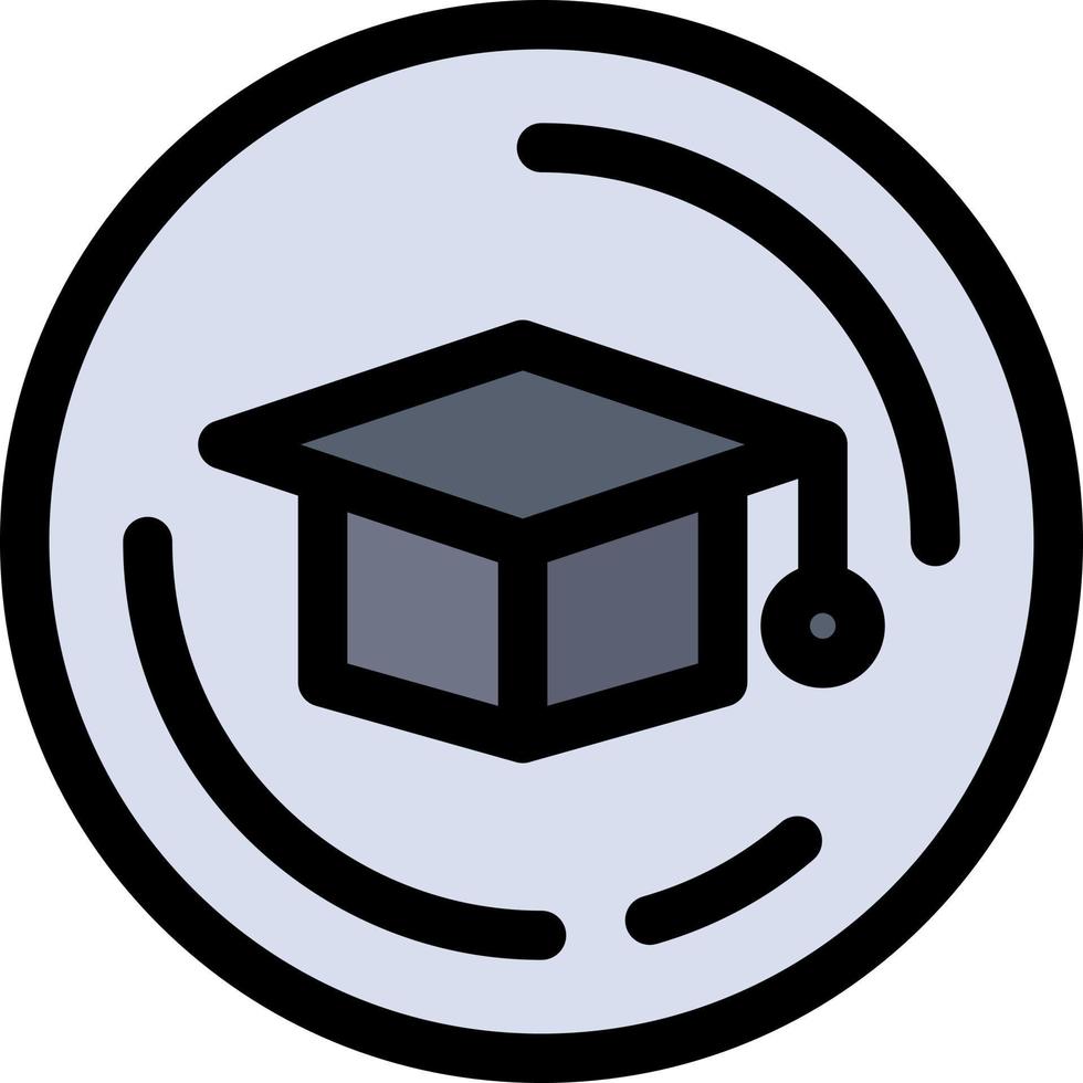 gorra educación graduación color plano icono vector icono banner plantilla