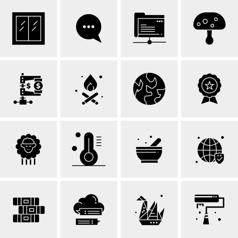 16 iconos de negocios universales vector ilustración de icono creativo para usar en proyectos relacionados con la web y dispositivos móviles