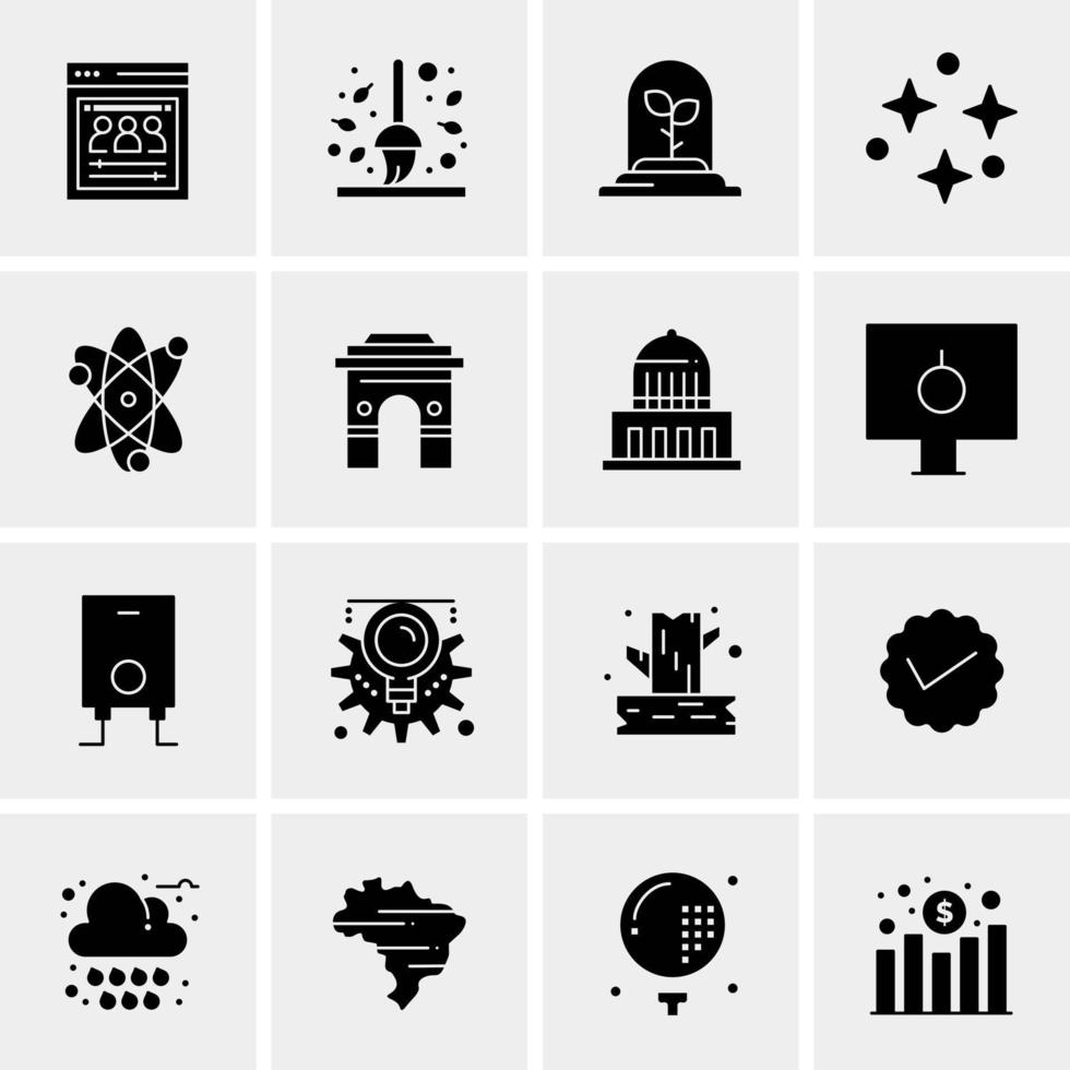 16 iconos de negocios universales vector ilustración de icono creativo para usar en proyectos relacionados con la web y dispositivos móviles