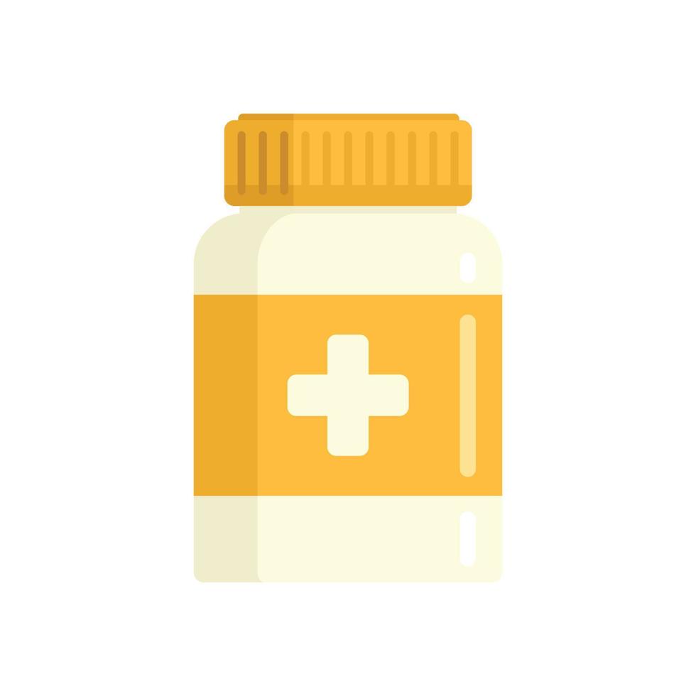 Dose capsule jar icon flat isolated vector