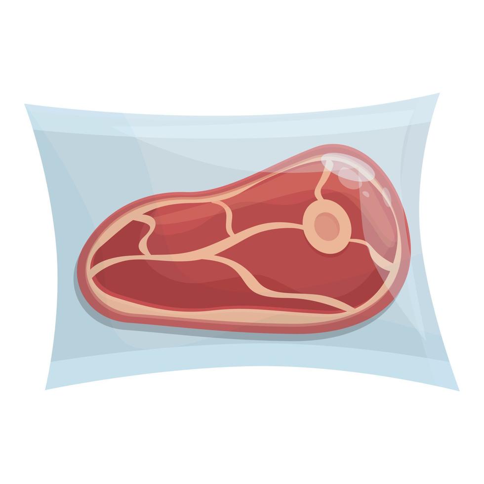 Raw meat vacuum bag icon cartoon vector. Steak meat vector