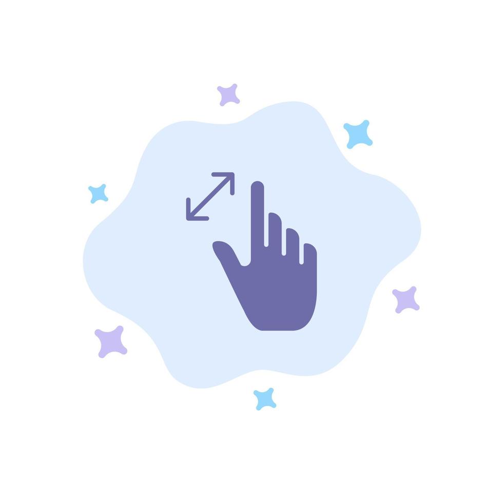 Expand Gestures Interface Magnification Touch Blue Icon on Abstract Cloud Background vector