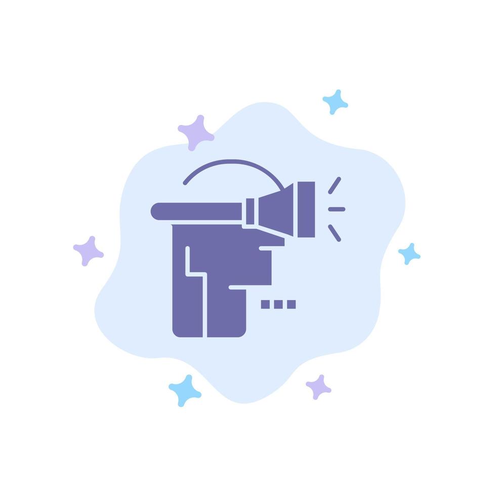 Head Human Technology Virtual Reality Blue Icon on Abstract Cloud Background vector