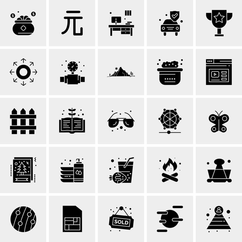 25 iconos de negocios universales vector ilustración de icono creativo para usar en proyectos relacionados con la web y dispositivos móviles