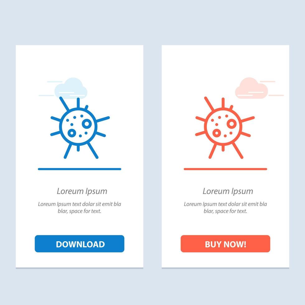 Bacteria Disease Virus  Blue and Red Download and Buy Now web Widget Card Template vector