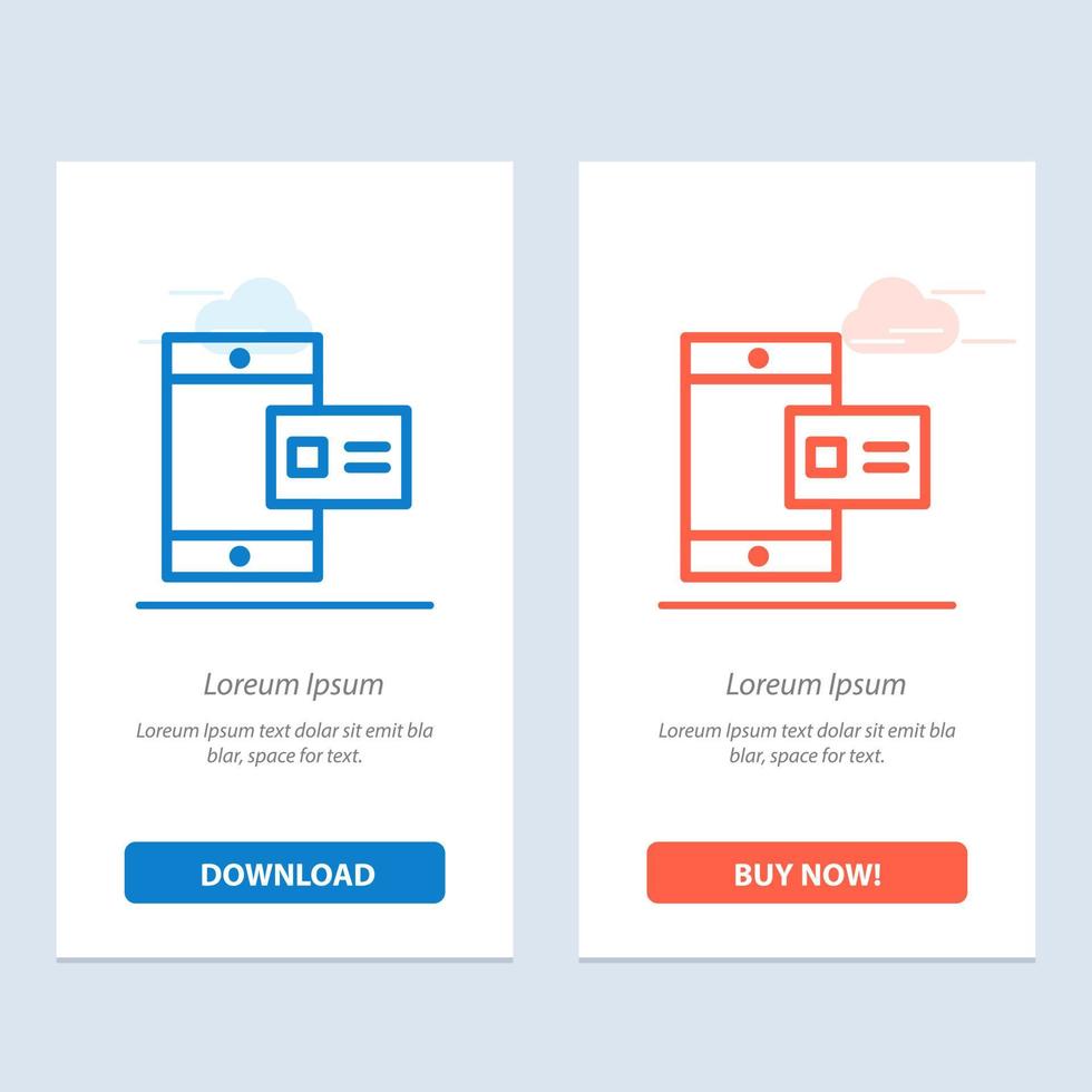 Mobile Online Chalk Profile  Blue and Red Download and Buy Now web Widget Card Template vector